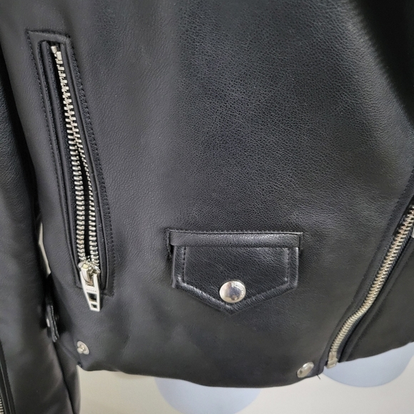 Blank NYC Faux Leather Black Moto Jacket - Sz XS - Picture 5 of 9